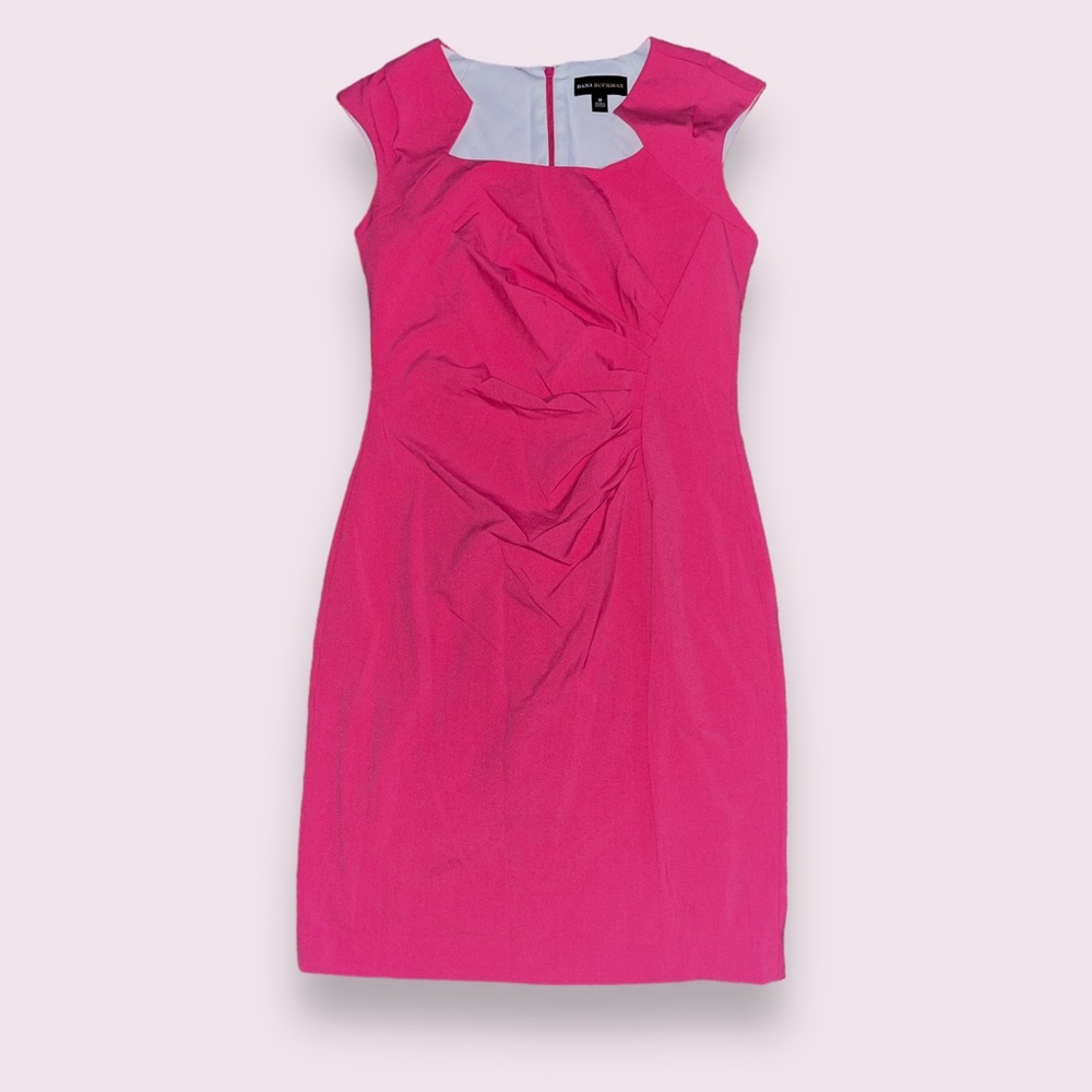 Dana Buchman, Ruched Dress, Hot Pink, Size 10, Women's
